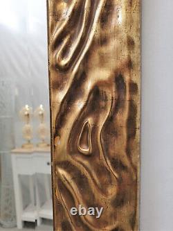 Swirl Design Gold Wood Frame Wall Mirror Bevelled 92x66cm Showroom Clearance
