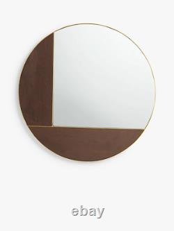Swoon Mendel Round Frame Wood Inlay Wall Mirror 75cm Natural/Gold A
