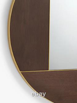 Swoon Mendel Round Frame Wood Inlay Wall Mirror 75cm Natural/Gold A