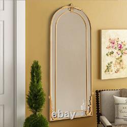 Tall 180cm Antique Gold Full Length Floor Wall Dressing Mirror Luxury Arch Décor