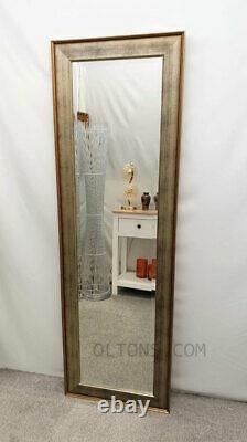 Tall Antique Silver Gold Classic Wood Frame Wall Mirror Bevelled 165x53cm