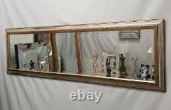 Tall Antique Silver Gold Wood Frame Wall Mirror Bevelled 165x53cm Full Length