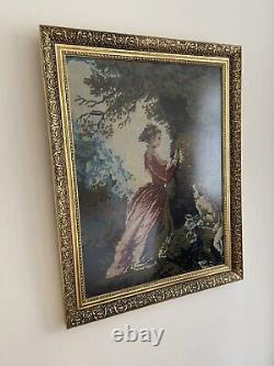 Tapestry Wall Hanging in Gold Frame with Glass Hand Made RRP £350