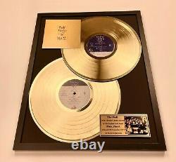 The Wall (1979) Pink Floyd Vinyl Gold Metallized Record In Black Wooden Frame