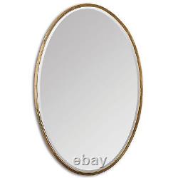 Thin Frame Gold Oval Wall Mirror Classic Contemporary Vanity