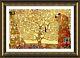 Tree Of Life Yellow by Gustav Klimt Framed canvas Wall art HD painting