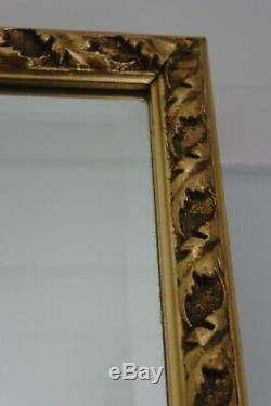 VINTAGE 40s FRENCH ROCOCOHUNG Vz or HZ GILT FRAME XL 32X21 BEVELLED MIRROR