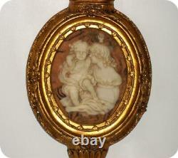 VINTAGE GOLD FLORENTINE FRAMED INCOLAY WALL 3D PLAQUE MADONNA With BABY