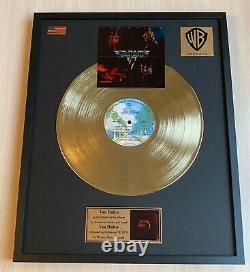 Van Halen Van Halen I 1978 Custom 24k Gold Vinyl Record in Wall Hanging Frame