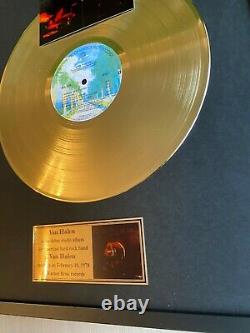 Van Halen Van Halen I 1978 Custom 24k Gold Vinyl Record in Wall Hanging Frame