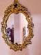 Victorian Antique Gilt-Framed Oval Rococo Style Wall Mirror