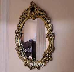 Victorian Antique Gilt-Framed Oval Rococo Style Wall Mirror