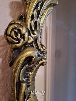 Victorian Antique Gilt-Framed Oval Rococo Style Wall Mirror