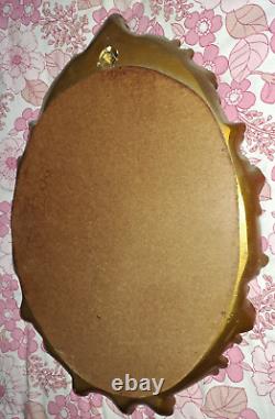 Victorian Antique Gilt-Framed Oval Rococo Style Wall Mirror