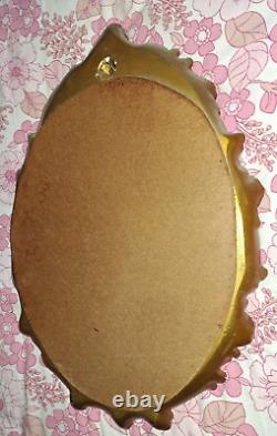 Victorian Antique Gilt-Framed Oval Rococo Style Wall Mirror