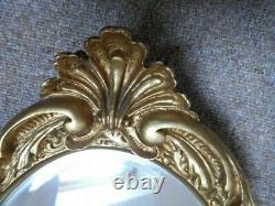 Vintage 1960's wooden framed Rococo style oval Full length wall mirror 47