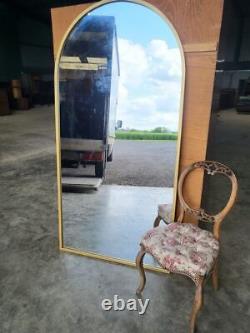 Vintage 20th c large freestanding wall dome top gold frame dressing mirror