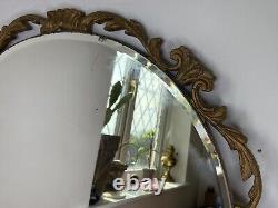 Vintage Aisonia Large Antique Style Gold Ornate Rococo Round Hanging Mirror