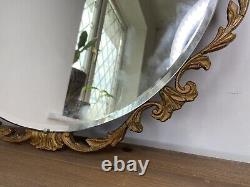 Vintage Aisonia Large Antique Style Gold Ornate Rococo Round Hanging Mirror