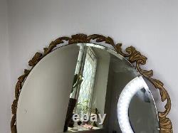 Vintage Aisonia Large Antique Style Gold Ornate Rococo Round Hanging Mirror