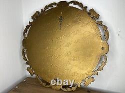 Vintage Aisonia Large Antique Style Gold Ornate Rococo Round Hanging Mirror