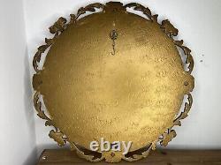 Vintage Aisonia Large Antique Style Gold Ornate Rococo Round Hanging Mirror