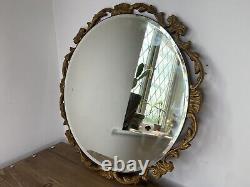 Vintage Aisonia Large Antique Style Gold Ornate Rococo Round Hanging Mirror