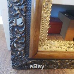 Vintage Antique Gold Carved Wall 37.5x 32 Wood Ornate Art Frame Free Shipping