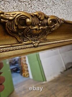 Vintage Antique Look Gold Gild Framed Beveled Beautiful Ornate Big Wall Mirror