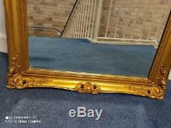 Vintage Antique Look Gold Gild Framed Bevelled Beautiful Ornate Big Wall Mirror