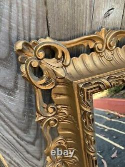 Vintage Antique Ornate Gold Gilding Frame Wall Mounted Mirror Hanging Baroque