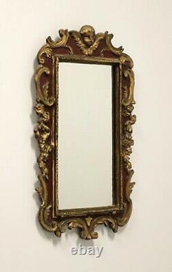 Vintage BORGHESE Italian Gold & Maroon Cherub Wall Mirror