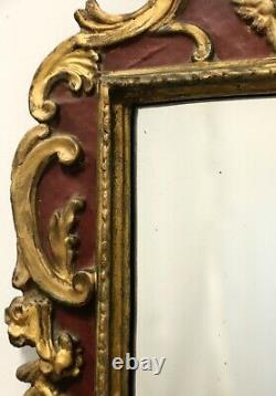 Vintage BORGHESE Italian Gold & Maroon Cherub Wall Mirror
