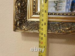 Vintage Bevel Edge Rectangular Wall Mirror Wooden Ornate Gold Gilt Frame 116cm