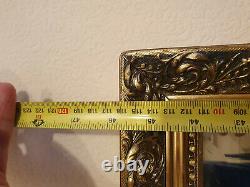Vintage Bevel Edge Rectangular Wall Mirror Wooden Ornate Gold Gilt Frame 116cm