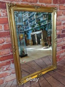 Vintage Bevelled Ornate Gold Gilt Wood Frame Wall Mirror Antique Style
