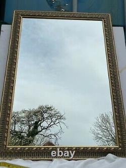 Vintage Big Large Gold Gilded Frame Wood Edged Wall Mirror 29 By 41