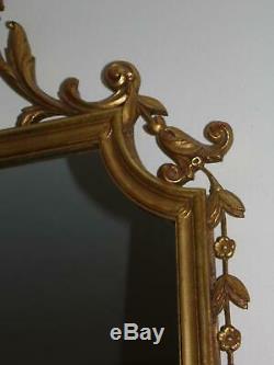 Vintage D Milch & Sons Louis XV Rococo Style Large Gilt Gesso Framed Wall Mirror