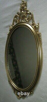 Vintage Dart Industries Homco Gold Syroco Framed Oval Wall Mirror 31 High