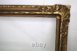 Vintage Fits 12 X 20 Gold Gilt Arts & Crafts Ornate Gesso Picture Frame Wood