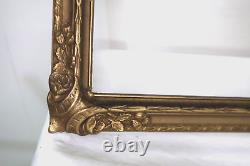 Vintage Fits 12 X 20 Gold Gilt Arts & Crafts Ornate Gesso Picture Frame Wood