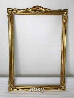 Vintage Fits 12 X 20 Gold Gilt Arts & Crafts Ornate Gesso Picture Frame Wood