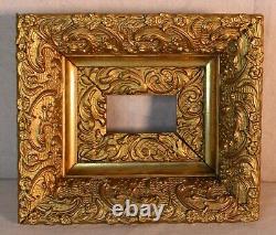 Vintage Fits 12 X 20 Gold Gilt Arts & Crafts Ornate Gesso Picture Frame Wood