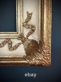 Vintage French Frame Rococo Ribbon & Acanthus Leaf Gilding On Gesso