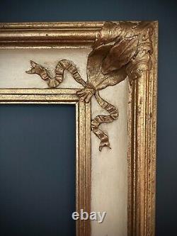 Vintage French Frame Rococo Ribbon & Acanthus Leaf Gilding On Gesso