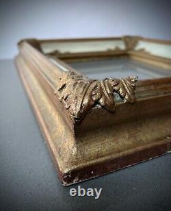 Vintage French Frame Rococo Ribbon & Acanthus Leaf Gilding On Gesso