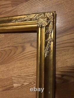 Vintage Gold Burl Wood- Classic Ornate FRAME FULL SIZE 31 X 27 wide 3