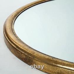 Vintage Gold Parisienne Round Mirror Metal Wall Mirrors Circular Gold Gilt Leaf