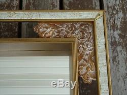 Vintage Gold Shadow Box Wall Shelf Mirror Framed Curio Illinois Moulding 38 x 24