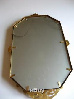 Vintage JESUS Crucifix Easter Cross Wall Convex Hanging Glass Gold Frame 20 X 12